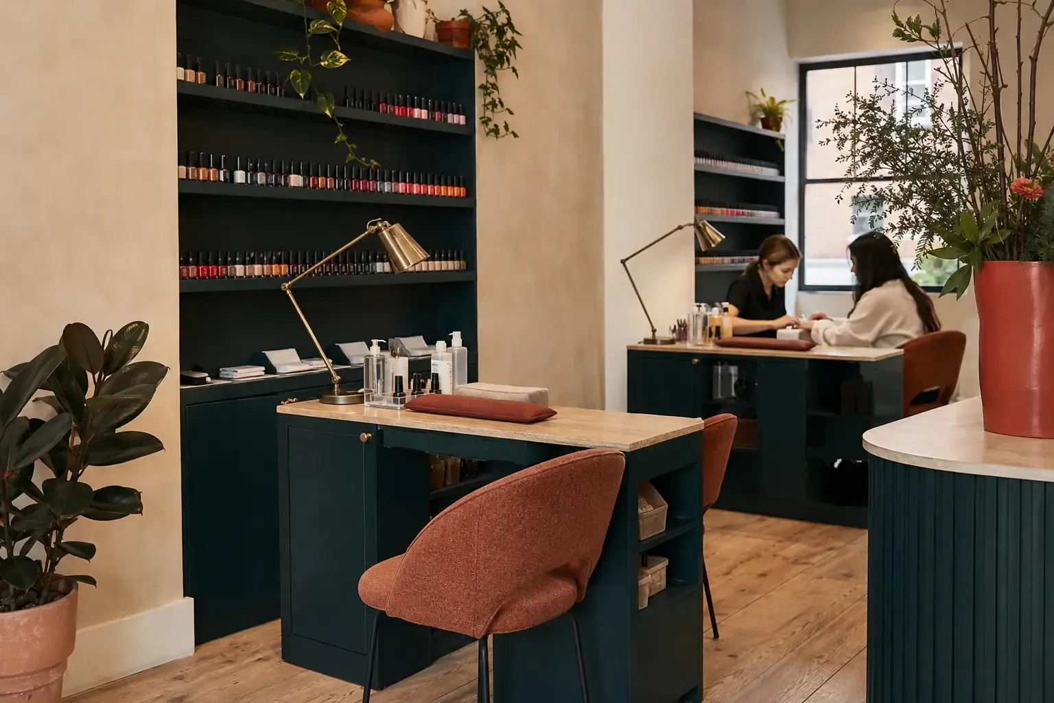 Independent nail salon interior used within a website preview